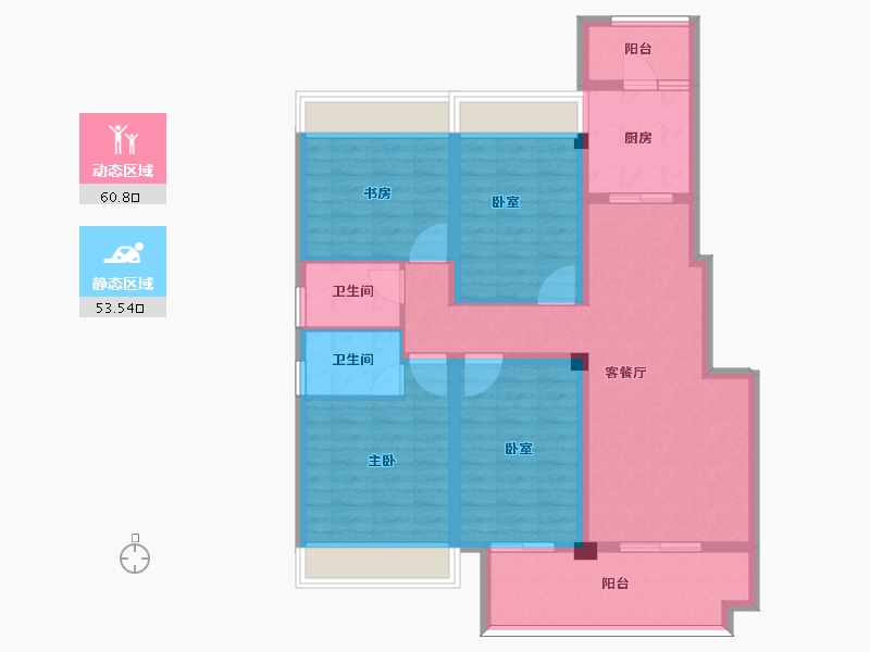 安徽省-亳州市-鸿路橘子洲-101.35-户型库-动静分区