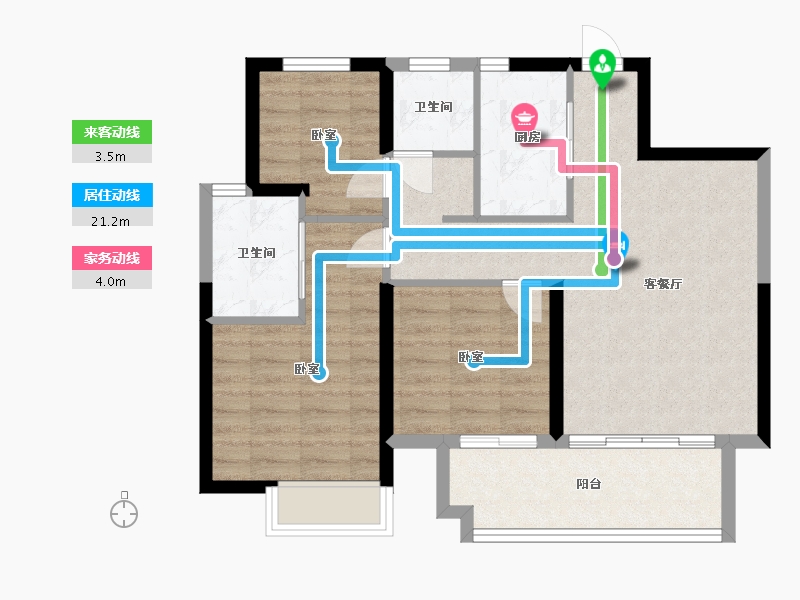 浙江省-宁波市-锦绣·金珑悦府-77.01-户型库-动静线