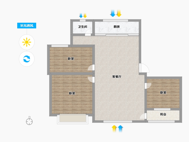 山东省-滨州市-玉龙湖畔-103.99-户型库-采光通风