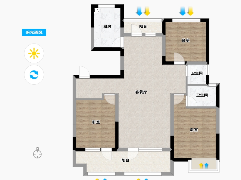 山东省-菏泽市-华地翡翠公园-98.09-户型库-采光通风