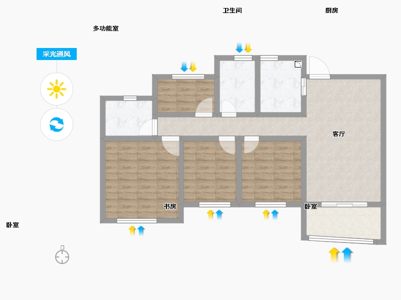 安徽省-马鞍山市-新宸金悦府-84.93-户型库-采光通风