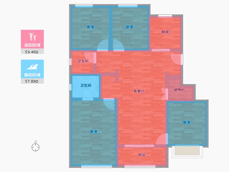 山东省-济南市-万科翡翠山语-104.00-户型库-动静分区