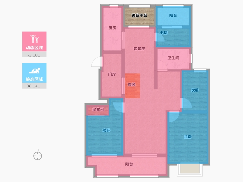 安徽省-滁州市-锦天相国府-91.08-户型库-动静分区