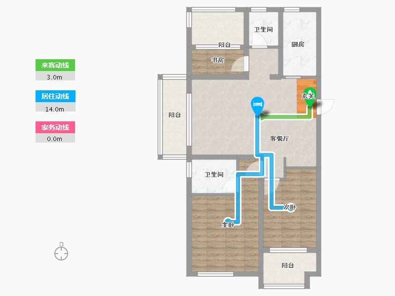 安徽省-滁州市-明发碧桂园桃源府邸-89.00-户型库-动静线