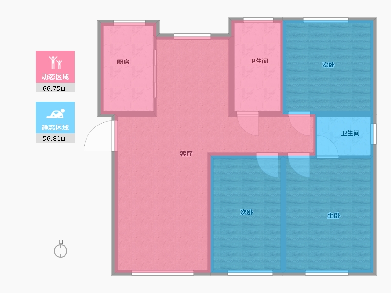 山东省-淄博市-金鼎绿城四期-111.73-户型库-动静分区