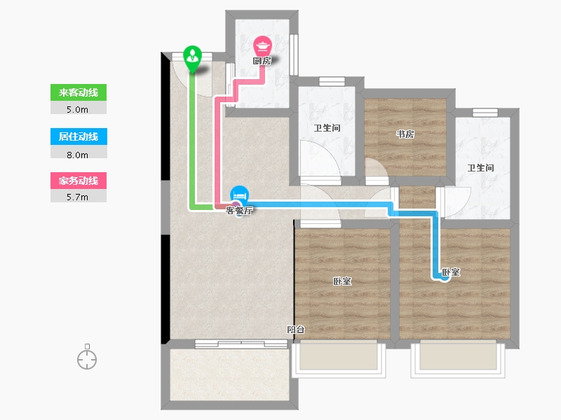 浙江省-温州市-中南漫悦湾-71.00-户型库-动静线