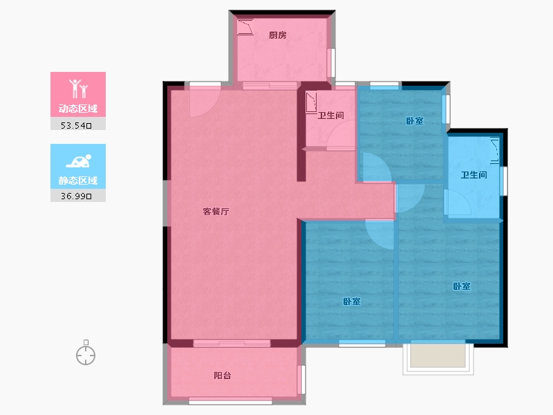 福建省-漳州市-万科城滨江府-81.00-户型库-动静分区