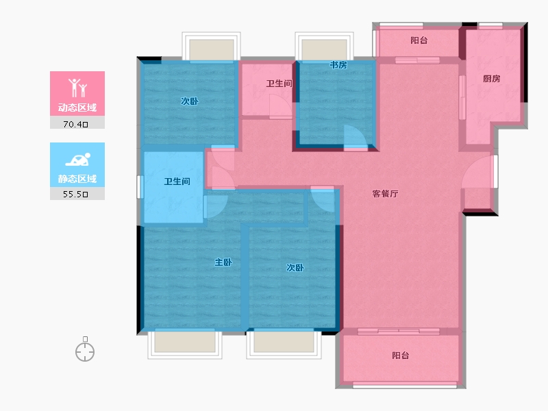 江西省-南昌市-湖畔学苑-111.82-户型库-动静分区