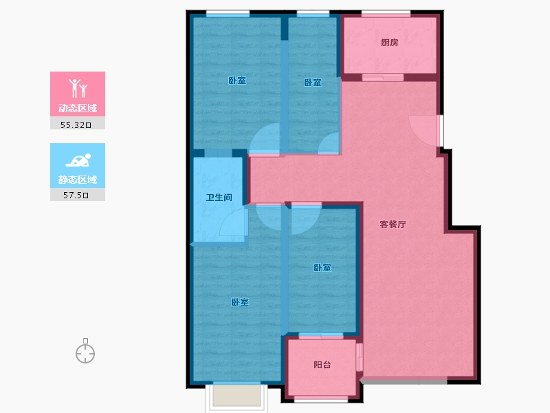 山东省-滨州市-宏福銘苑-101.00-户型库-动静分区