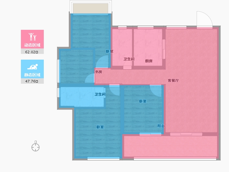 浙江省-绍兴市-祥生明玥府-98.00-户型库-动静分区