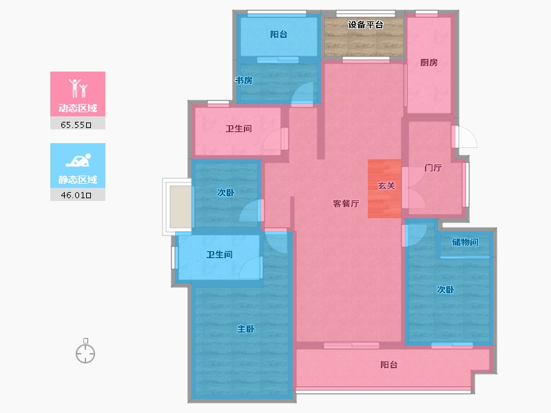 安徽省-滁州市-锦天相国府-101.36-户型库-动静分区