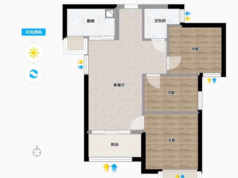 福建省-厦门市-特房樾琴湾-62.01-户型库-采光通风