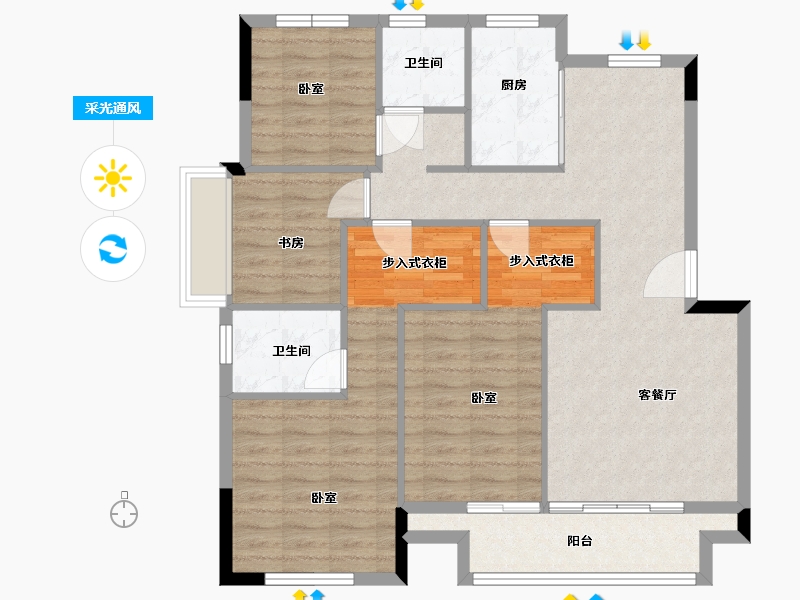 浙江省-湖州市-汎港润合-102.00-户型库-采光通风