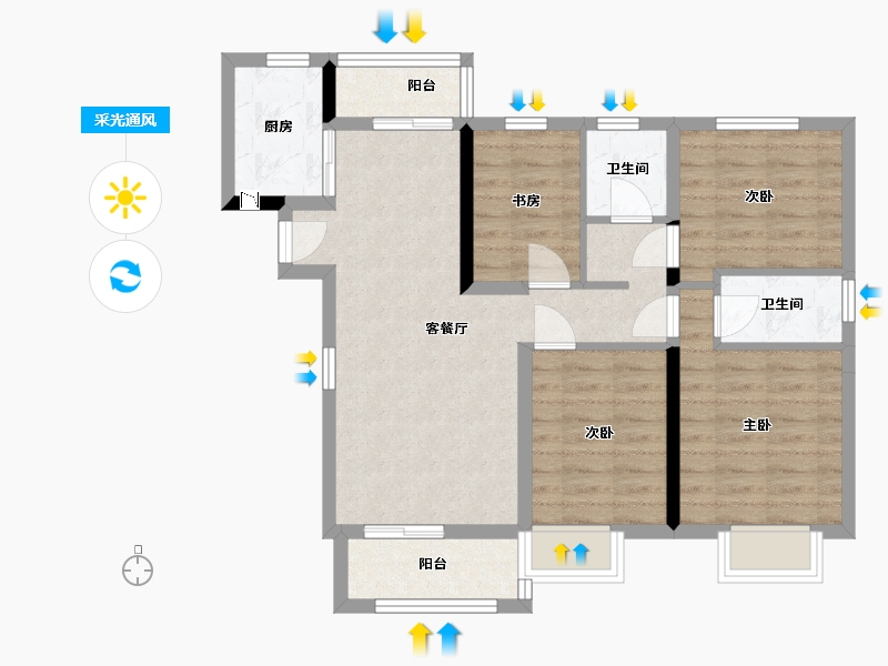 江西省-南昌市-慧谷智立方-78.77-户型库-采光通风