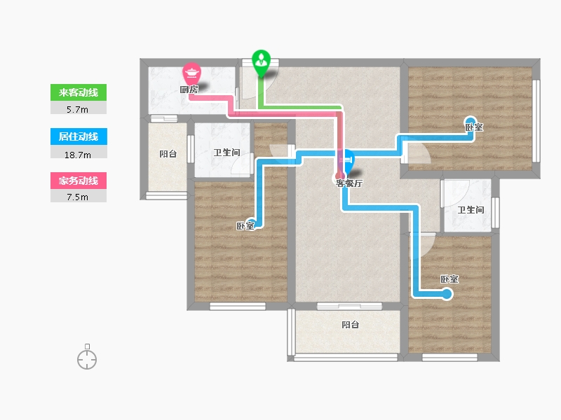 山东省-菏泽市-单县铂金湾-87.00-户型库-动静线