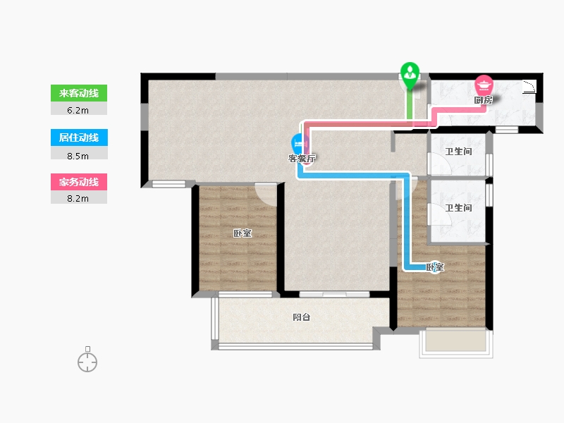 山东省-菏泽市-信友天润府-95.25-户型库-动静线