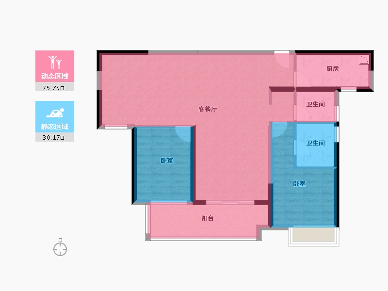 山东省-菏泽市-信友天润府-95.25-户型库-动静分区