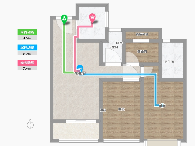 浙江省-温州市-荣安御瓯海-71.00-户型库-动静线