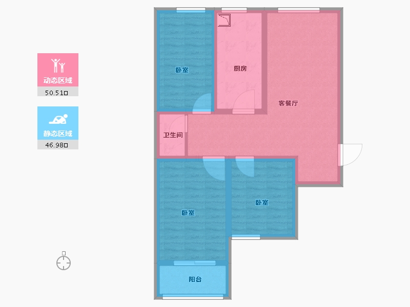 山东省-菏泽市-华瑞紫云台-86.60-户型库-动静分区