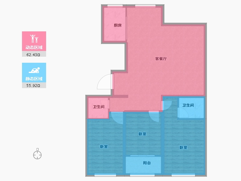 山东省-菏泽市-齐鲤万家新城-107.33-户型库-动静分区