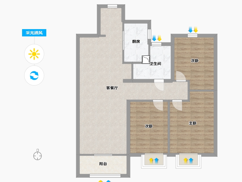 山东省-青岛市-中建锦绣城-84.00-户型库-采光通风