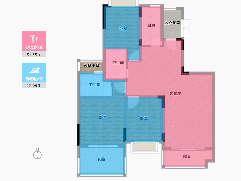 浙江省-绍兴市-诸暨恒大滨江御府-112.10-户型库-动静分区