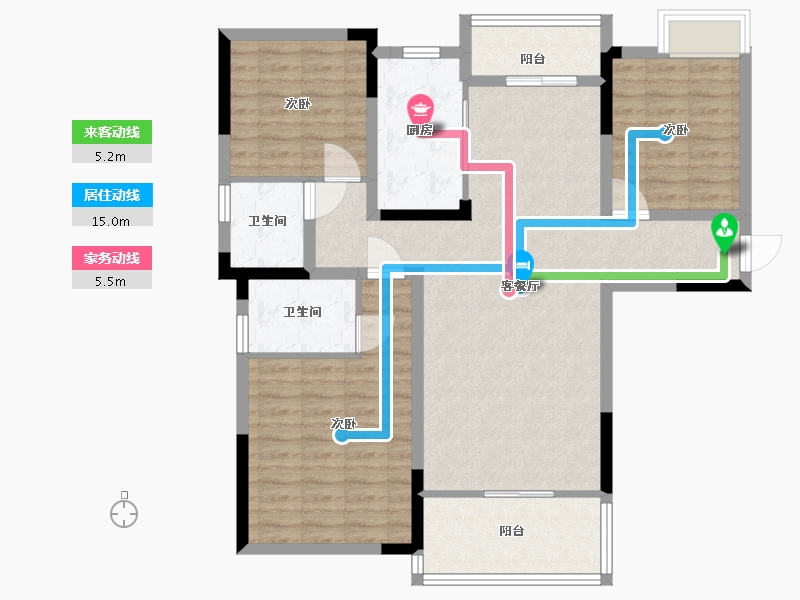 江西省-吉安市-滨江·凤凰城-103.20-户型库-动静线