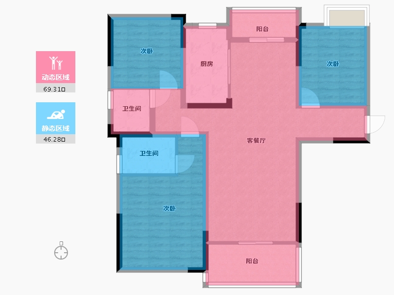 江西省-吉安市-滨江·凤凰城-103.20-户型库-动静分区