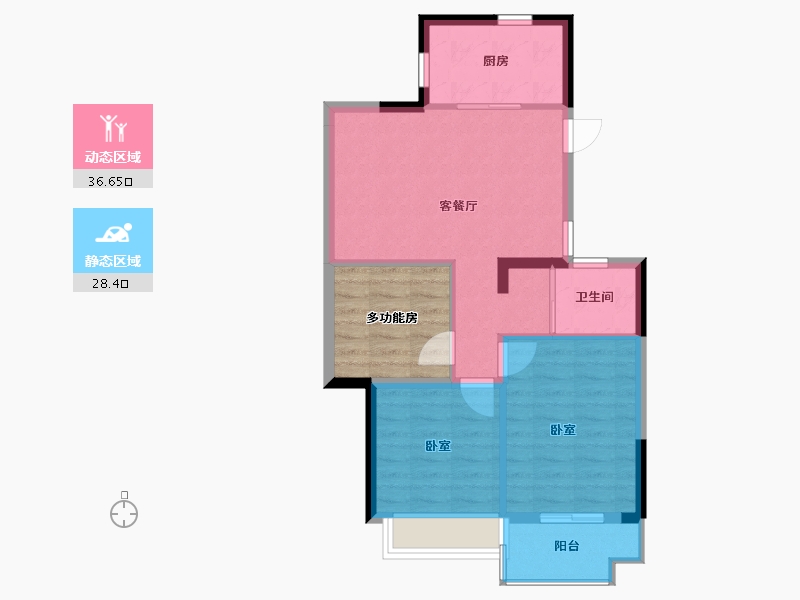 浙江省-嘉兴市-碧桂园天凝源著-66.00-户型库-动静分区