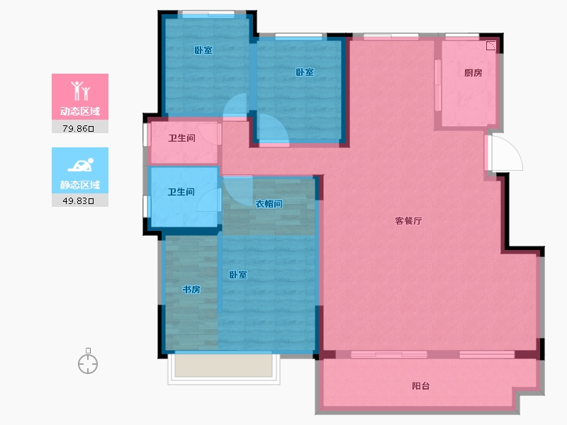 安徽省-合肥市-信达万振东方樾府-117.70-户型库-动静分区