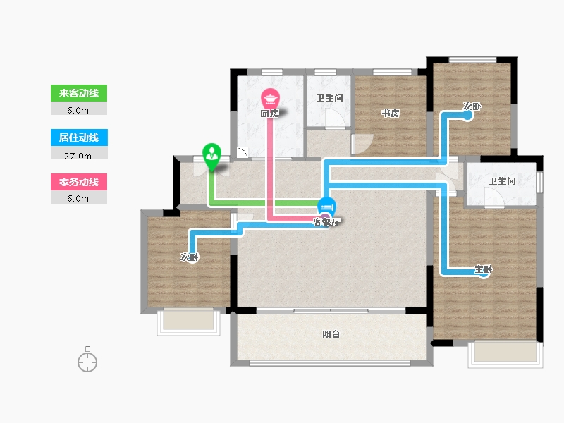 浙江省-宁波市-金科玖樾里-133.00-户型库-动静线