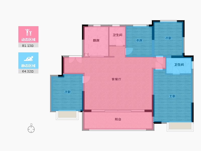 浙江省-宁波市-金科玖樾里-133.00-户型库-动静分区