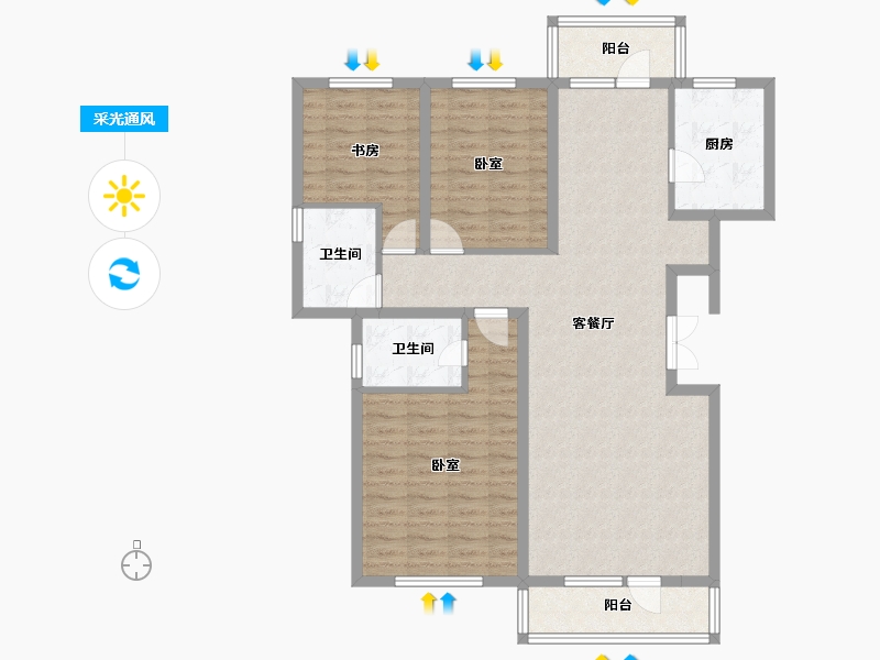 新疆维吾尔自治区-乌鲁木齐市-紫金城东湖左岸-104.50-户型库-采光通风