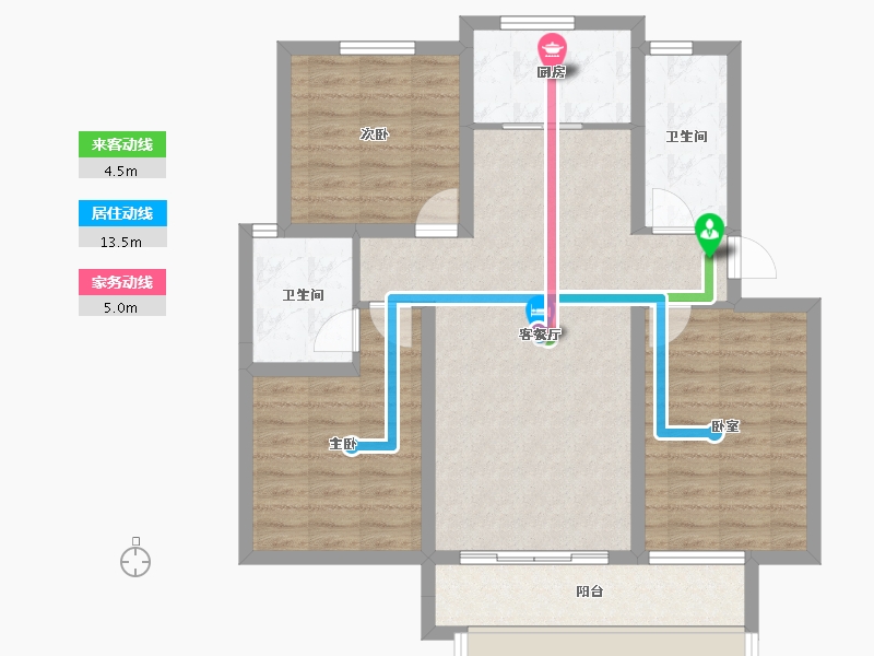 山东省-聊城市-孟达·颐和嘉苑-89.88-户型库-动静线