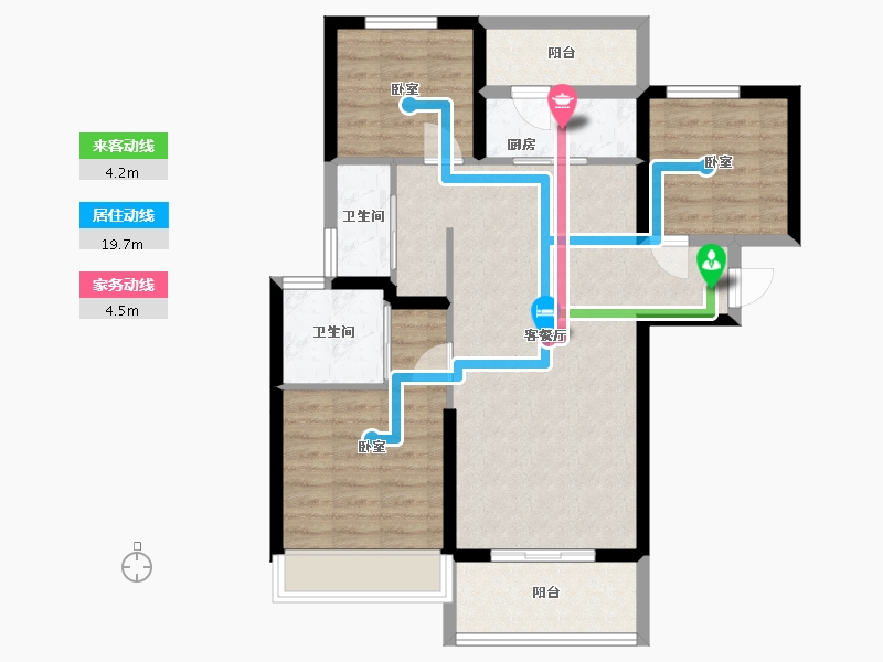 河南省-郑州市-谦祥·世茂·万华城-82.35-户型库-动静线