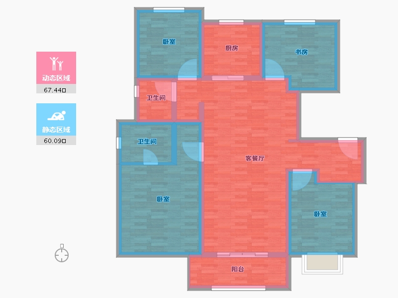 山东省-济南市-海信泮山-113.95-户型库-动静分区