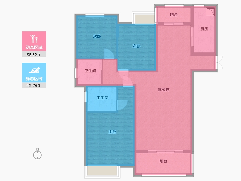 江西省-吉安市-紫金·凤凰城-101.79-户型库-动静分区