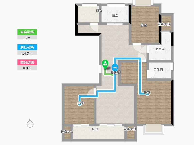 浙江省-温州市-时代·瓯海壹品-102.00-户型库-动静线