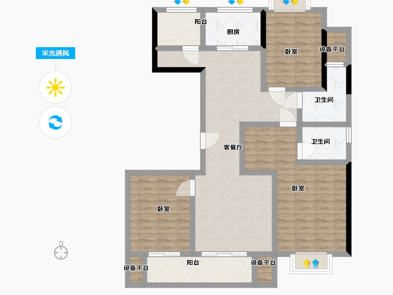 浙江省-温州市-时代·瓯海壹品-102.00-户型库-采光通风