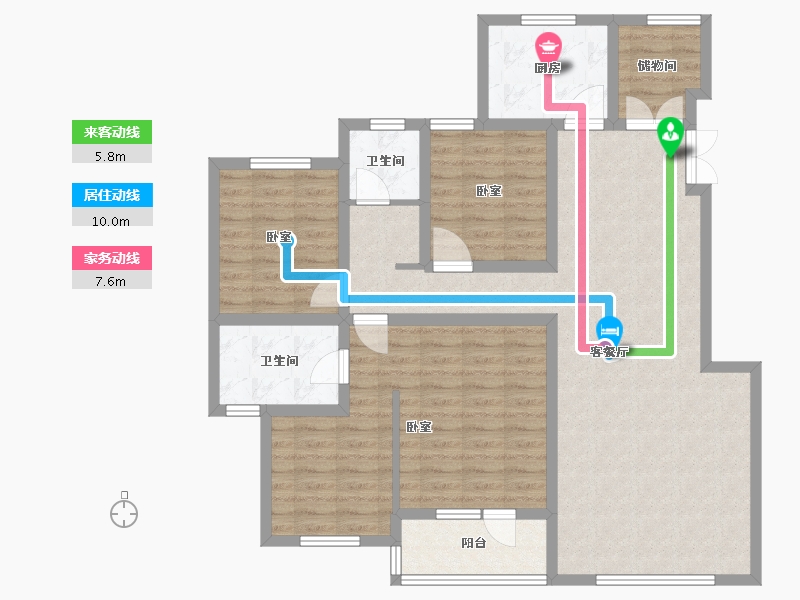 新疆维吾尔自治区-乌鲁木齐市-紫金城东湖左岸-111.82-户型库-动静线