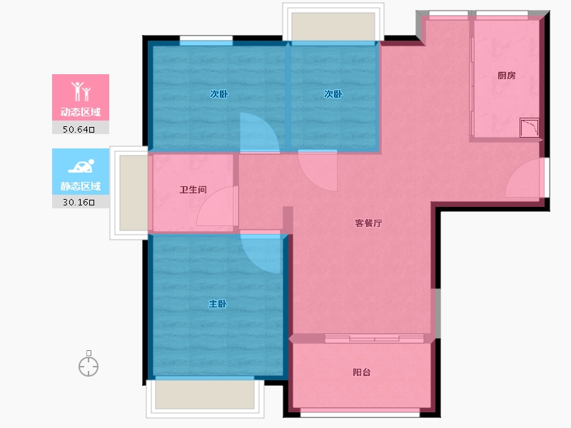 福建省-厦门市-特房樾琴湾-72.93-户型库-动静分区