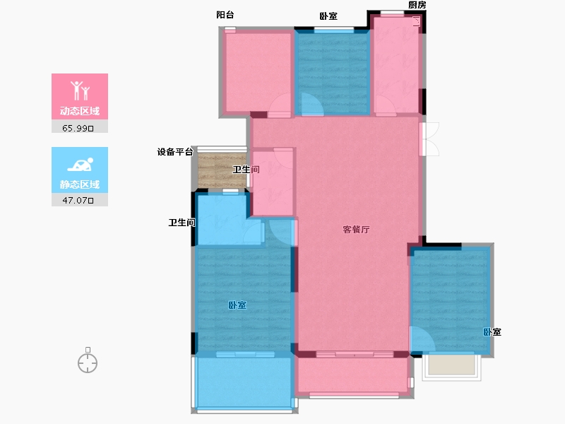 浙江省-绍兴市-新昌恒大悦珑府-104.00-户型库-动静分区