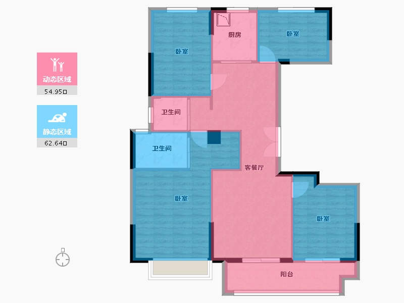 浙江省-宁波市-逸湾小筑-106.00-户型库-动静分区