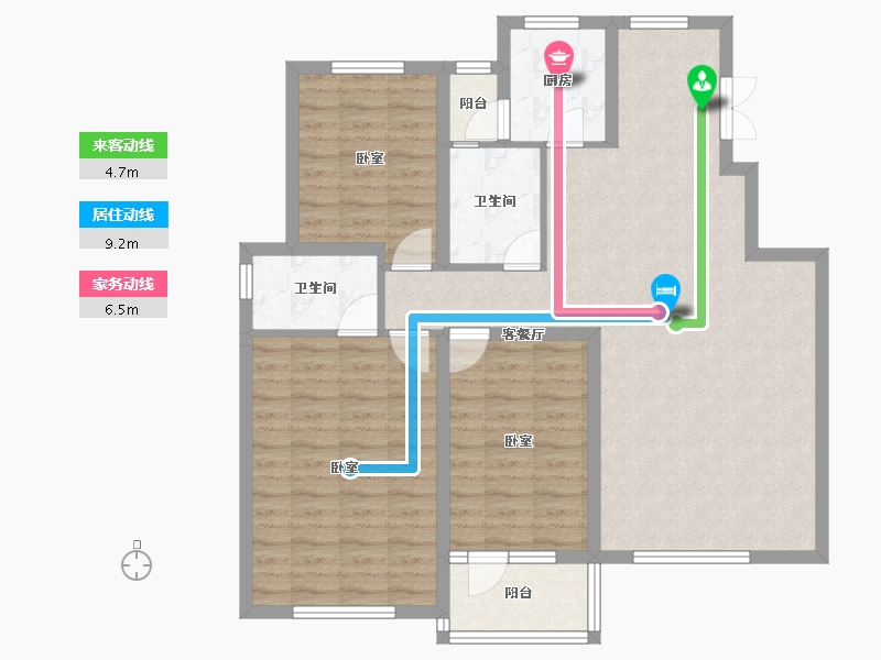 新疆维吾尔自治区-乌鲁木齐市-紫金城东湖左岸-102.38-户型库-动静线