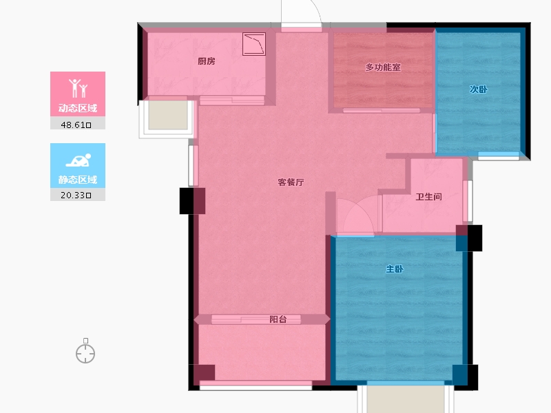 福建省-厦门市-特房樾琴湾-60.89-户型库-动静分区