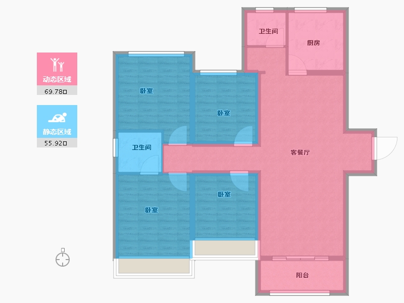 山东省-滨州市-融汇·新里程-113.00-户型库-动静分区