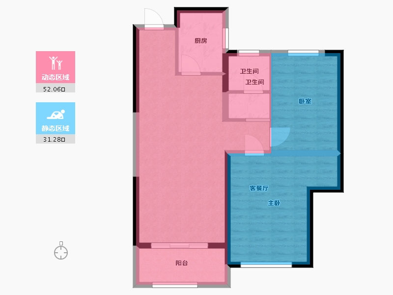 河南省-郑州市-亚星环翠居-74.77-户型库-动静分区