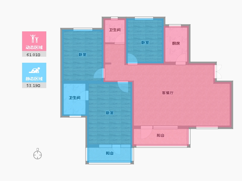 新疆维吾尔自治区-乌鲁木齐市-紫金城东湖左岸-101.20-户型库-动静分区