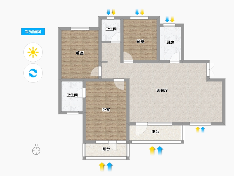 新疆维吾尔自治区-乌鲁木齐市-紫金城东湖左岸-101.20-户型库-采光通风