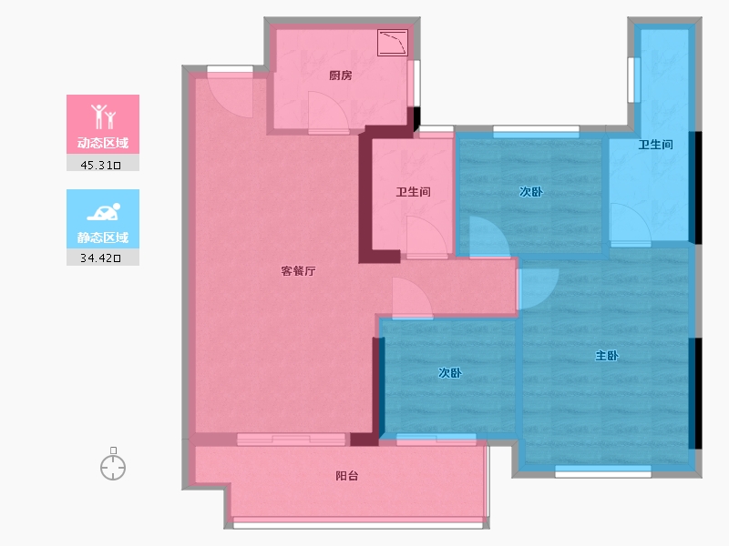 福建省-福州市-永泰外滩1号-71.00-户型库-动静分区